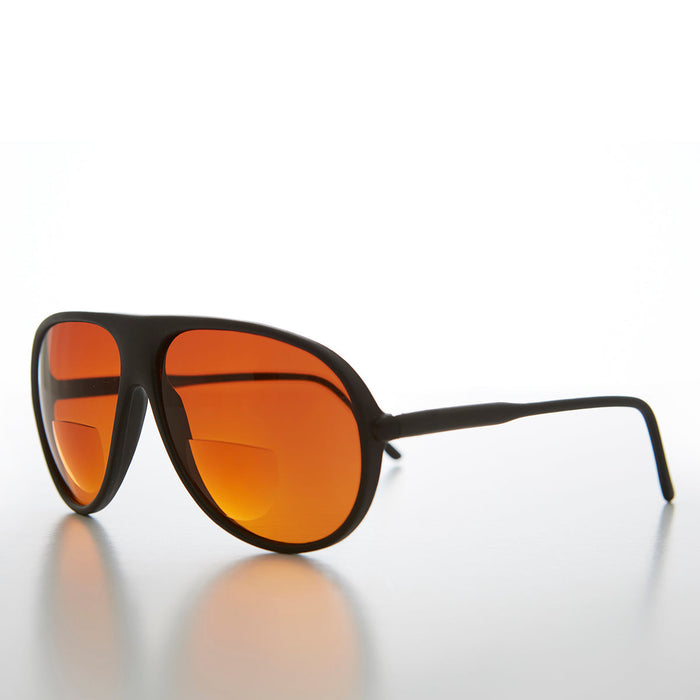 SUNGLASS MUSEUM Bifocal Aviator Reading Sunglass with Amber Lens - Alpha