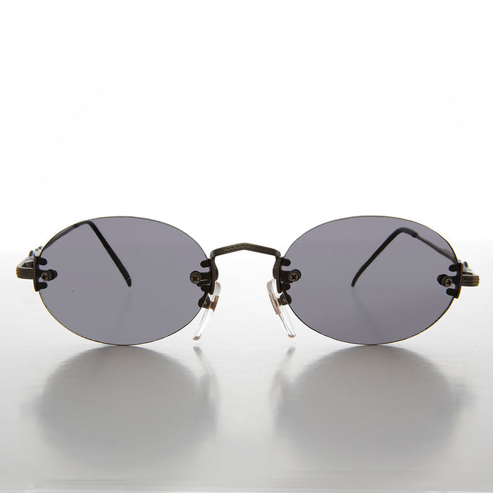 SUNGLASS MUSEUM Oval Rimless Minimalistic Vintage Sunglasses - Alpha - Product image