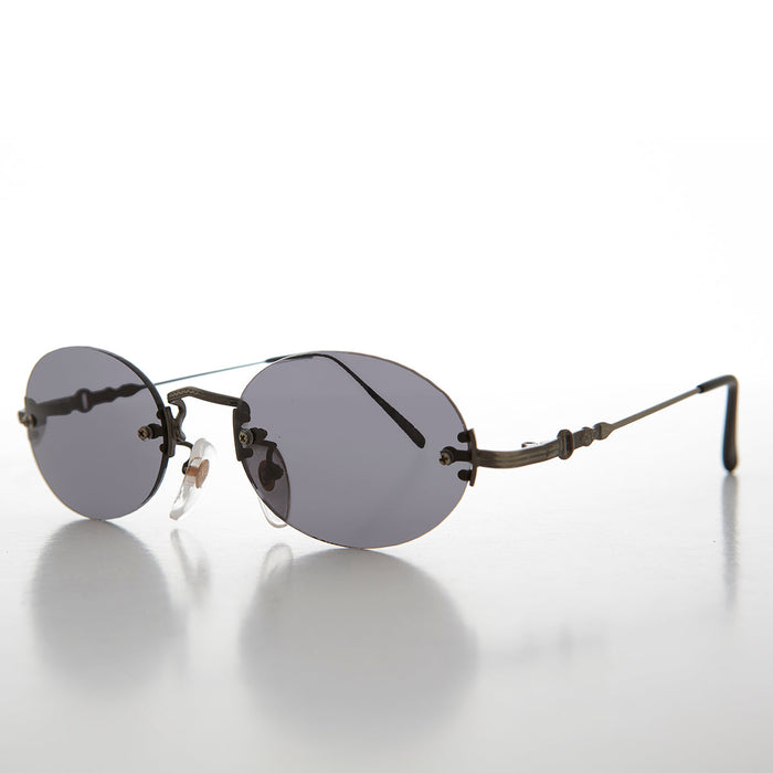 SUNGLASS MUSEUM Oval Rimless Minimalistic Vintage Sunglasses - Alpha - Product image