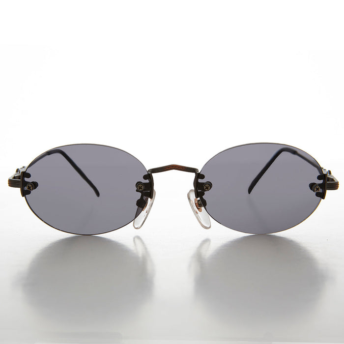 SUNGLASS MUSEUM Oval Rimless Minimalistic Vintage Sunglasses - Alpha - Product image