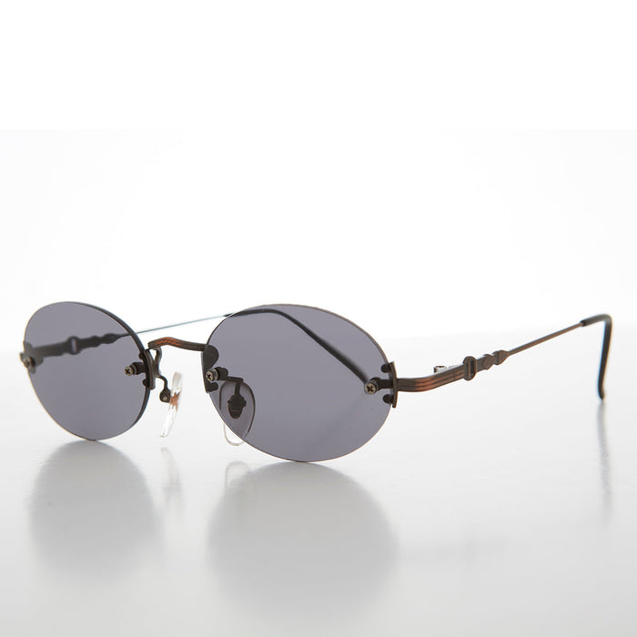 SUNGLASS MUSEUM Oval Rimless Minimalistic Vintage Sunglasses - Alpha - Product image