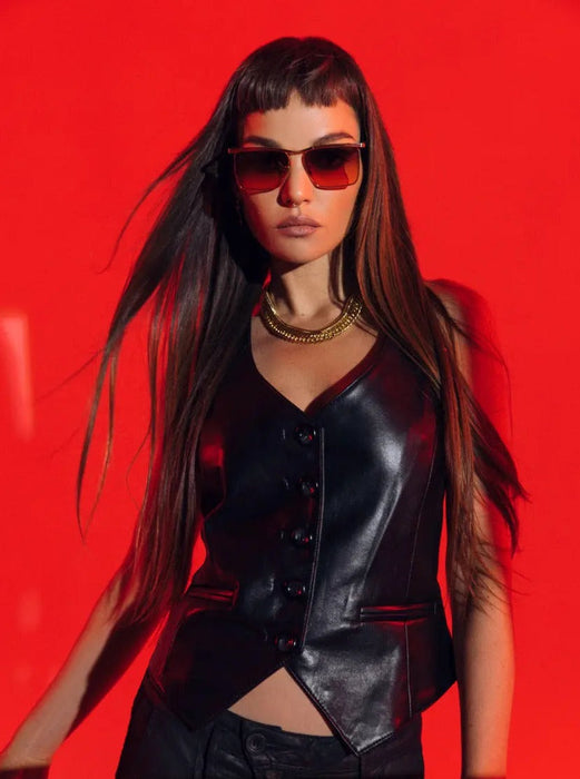 image of sunglasses model SAINT OWEN SAINT OWEN Sunglasses ANGELO Gold | Rouge