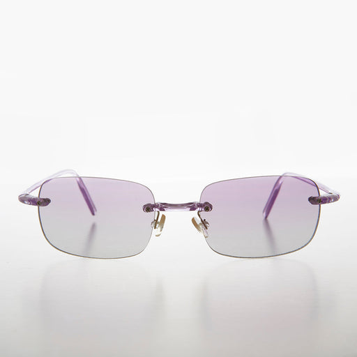 image of sunglasses model SUNGLASS MUSEUM Rimless Color Lens Rectangular Vintage Sunglass- Ansen