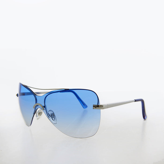 SUNGLASS MUSEUM Curved Mono Lens Vintage Sunglasses - Pilar