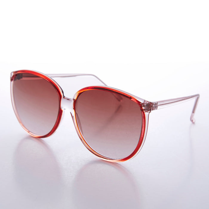 Round Large Women's Clear Frame 80s Vintage Sunglass - April