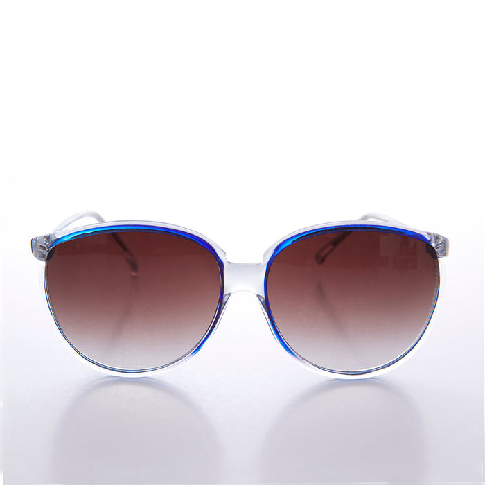 Round Large Women's Clear Frame 80s Vintage Sunglass - April