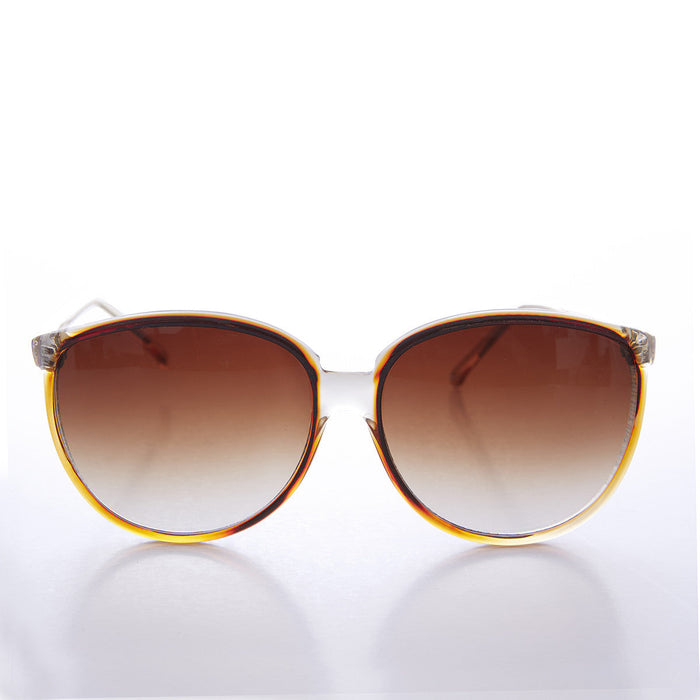 image of sunglasses model SUNGLASS MUSEUM Round Large Women's Clear Frame 80s Vintage Sunglass - April