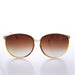 image of sunglasses model SUNGLASS MUSEUM Round Large Women's Clear Frame 80s Vintage Sunglass - April