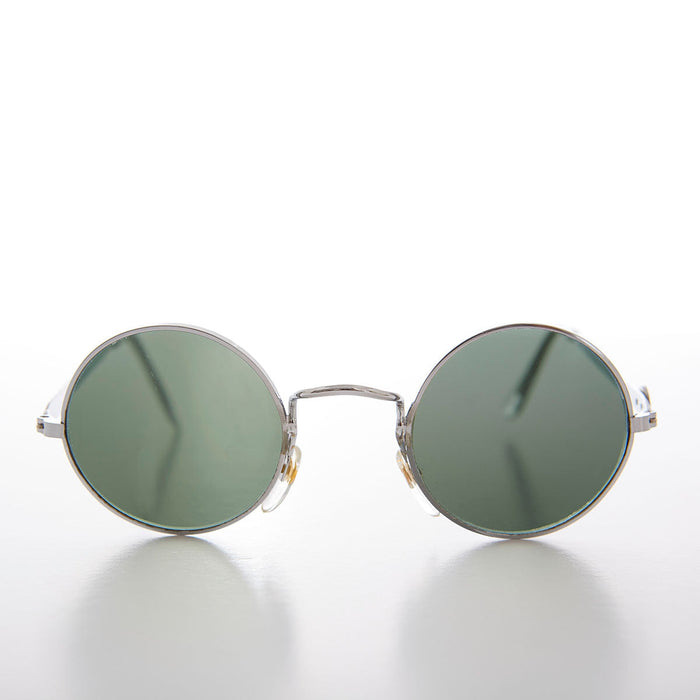 Round Sunglass with Peace Sign and Glass Lens - Arrow