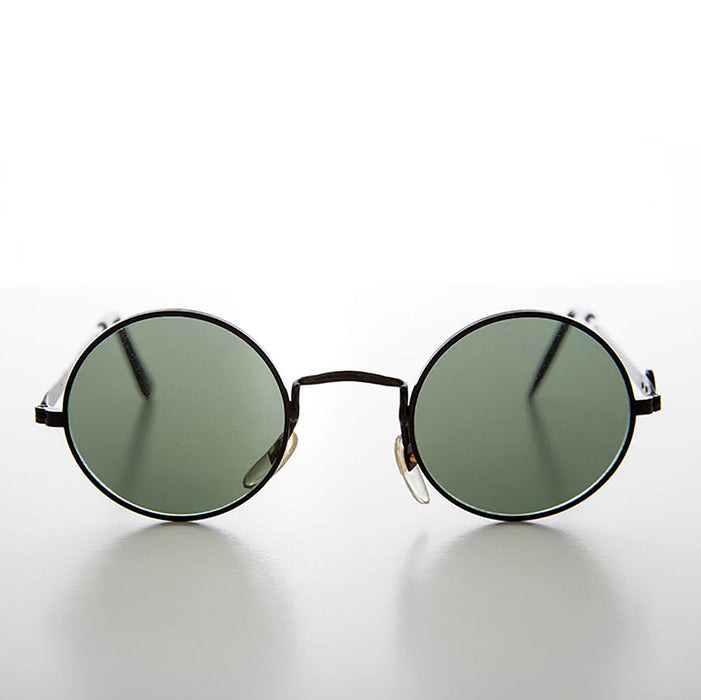 Round Sunglass with Peace Sign and Glass Lens - Arrow