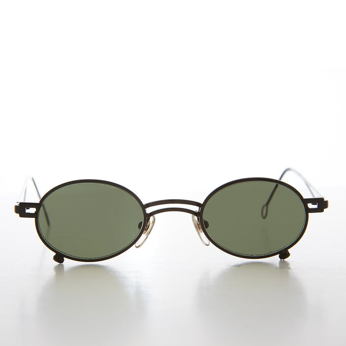 SUNGLASS MUSEUM Small Oval 90s Full Metal Steampunk Sunglasses - Azari