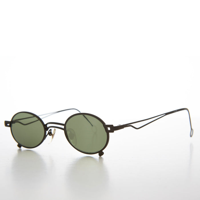 SUNGLASS MUSEUM Small Oval 90s Full Metal Steampunk Sunglasses - Azari