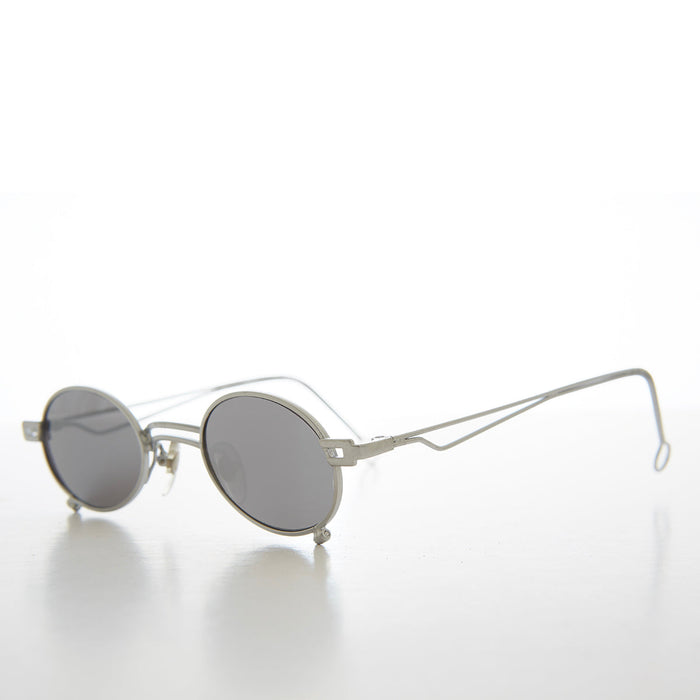 SUNGLASS MUSEUM Small Oval 90s Full Metal Steampunk Sunglasses - Azari