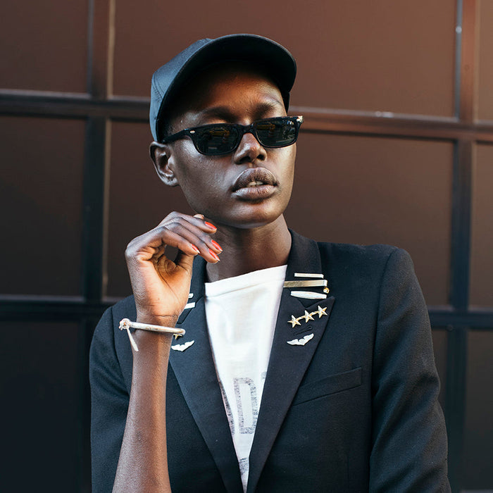 image of sunglasses model SUNGLASS MUSEUM SUNGLASS MUSEUM Horn Rim Beatnik Vintage Sunglass Rare Low Profile Style - Wilson