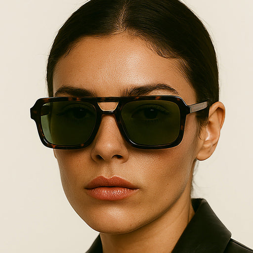 TOPFOXX Atlas - Green Tortoise Squared Sunglasses - Product image