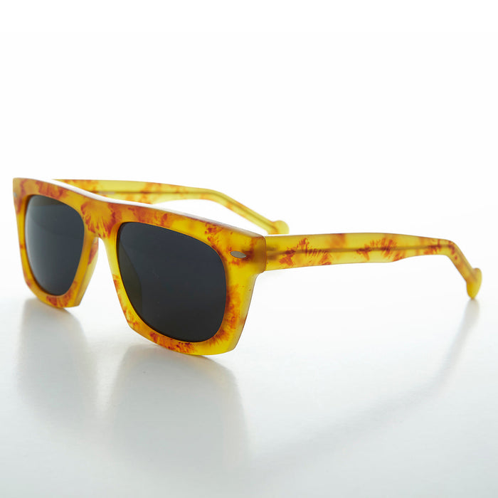 Classic Thick Square Flat Top 1950s Retro Sunglass - Bahama