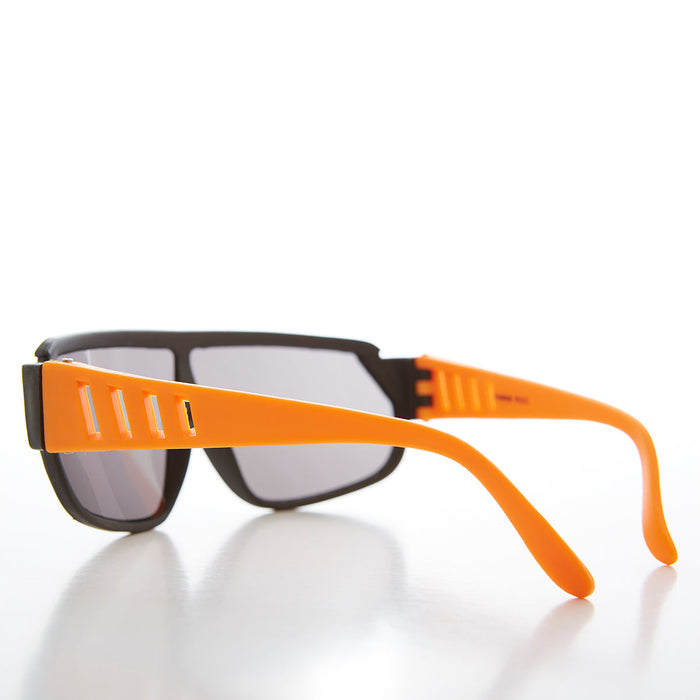 SUNGLASS MUSEUM 80s Neon Sports Shield Vintage Sunglass - Barney