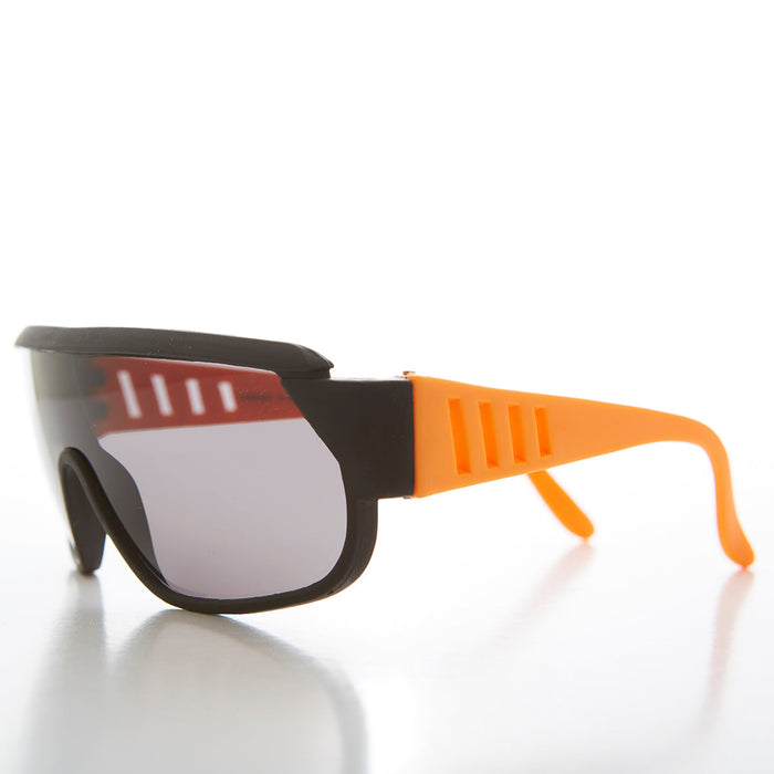 SUNGLASS MUSEUM 80s Neon Sports Shield Vintage Sunglass - Barney