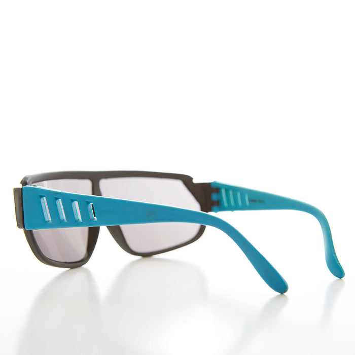 SUNGLASS MUSEUM 80s Neon Sports Shield Vintage Sunglass - Barney