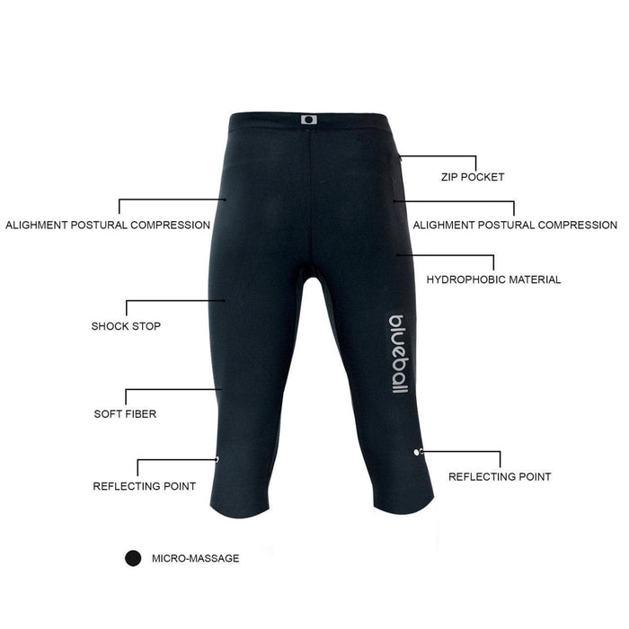 blueball apparel compression pants running capri men compression clothing performance premium black bb100004 KRN glasses BB100004TL L