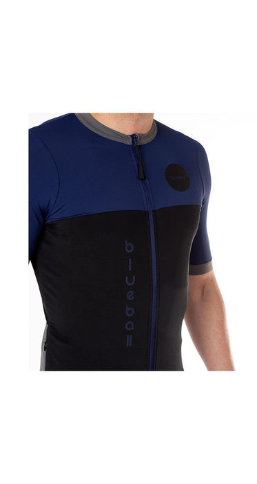 blueball apparel cycling jersey men compression clothing performance premium black blue bb110501 KRN glasses 