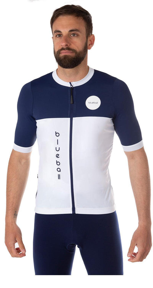 blueball apparel cycling jersey men compression clothing performance premium blue white bb110502 KRN glasses BB110502TS S