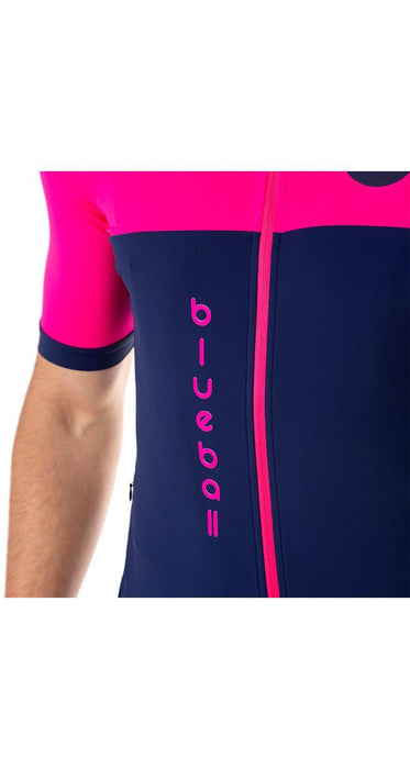 blueball apparel cycling jersey men compression clothing performance premium pink blue bb110505 KRN glasses 