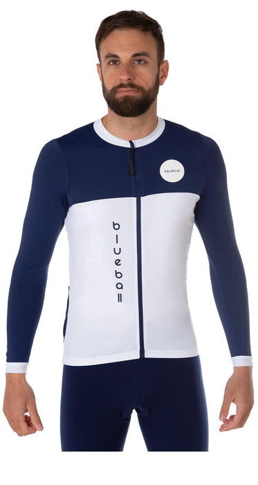 BLUEBALL Cycling Jersey Long Sleeve Men Blue & White