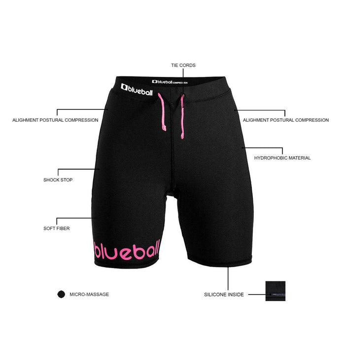 BLUEBALL RUNNING Compression Leggings With Laces Short Women Black