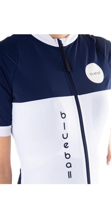 BLUEBALL Cycling Jersey Short Sleeve Women Blue & White