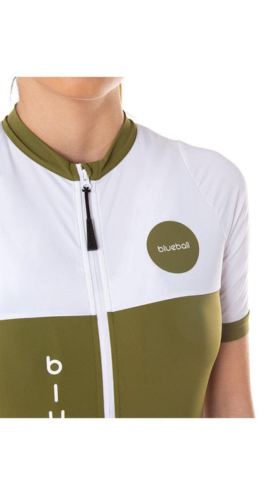 blueball apparel cycling jersey women compression clothing performance premium khaki white bb210124 KRN glasses 
