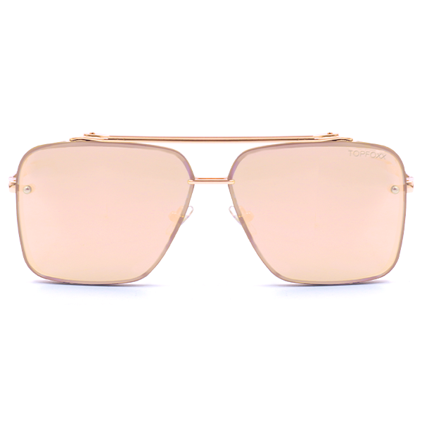 TOPFOXX Sunglasses Bella -Tangle Free- Rose Gold Oversized Squared Aviators