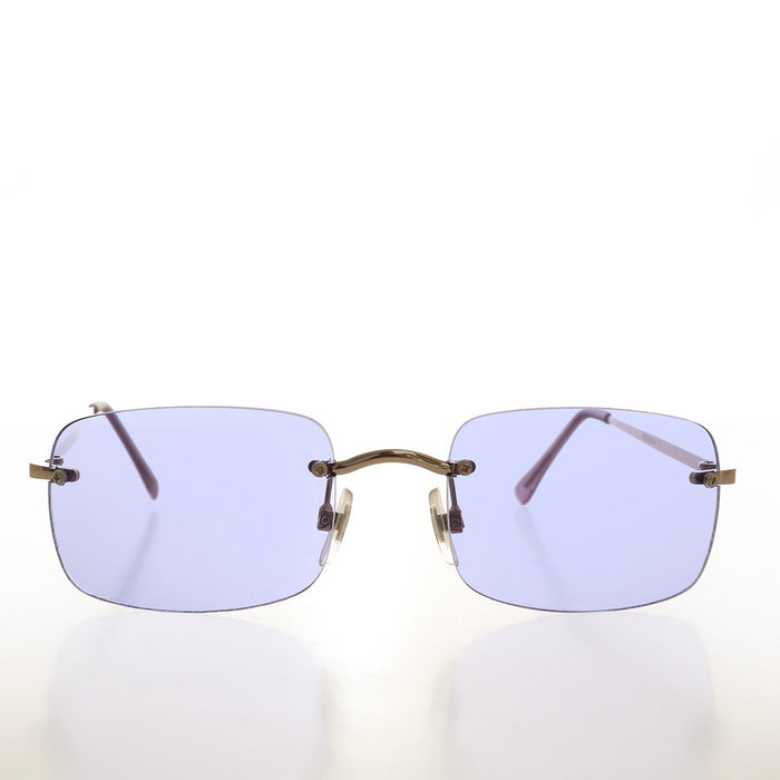 90s Simple Rectangular Rimless Sunglass - Benecia