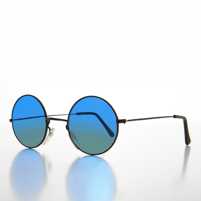 SUNGLASS MUSEUM Round Ocean Lens Hippy Vintage Sunglass - Agean - Product image