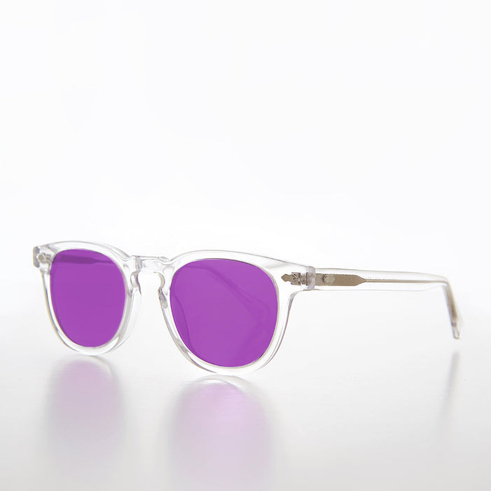 SUNGLASS MUSEUM Clear Acetate Square Sunglass with Colored Lenses - Benson - Product image