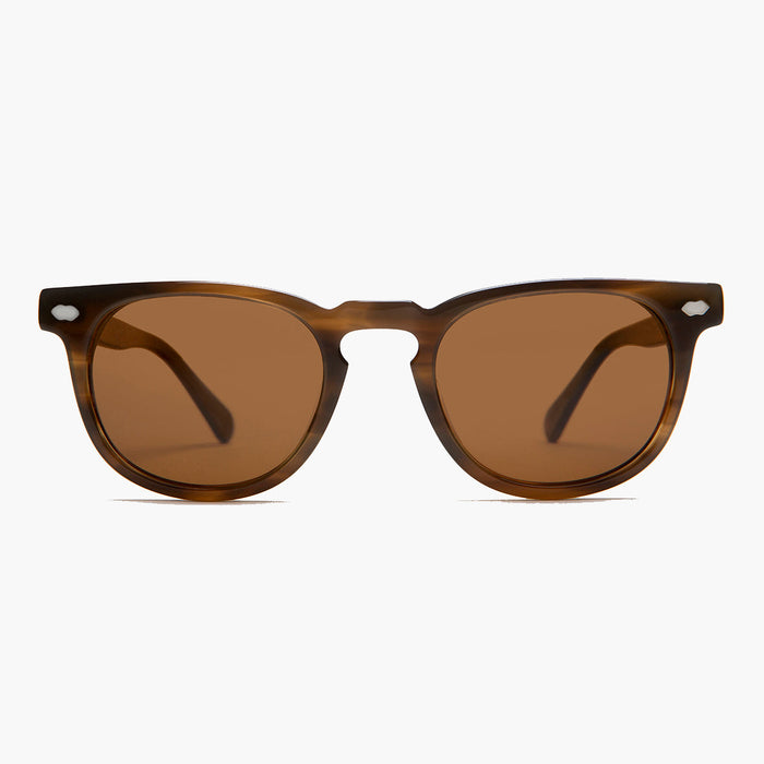SUNGLASS MUSEUM Rounded Square Tortoise Sunglass with Polarized Lens - Blaine