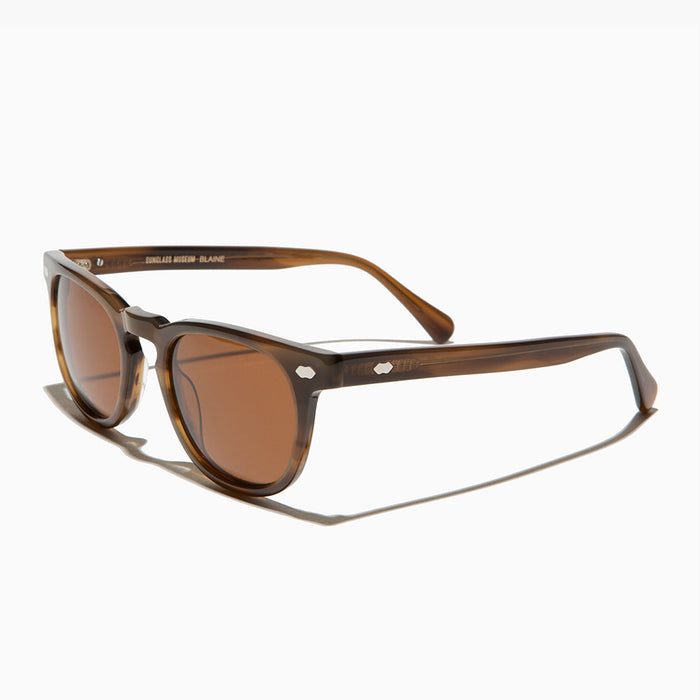 SUNGLASS MUSEUM Rounded Square Tortoise Sunglass with Polarized Lens - Blaine