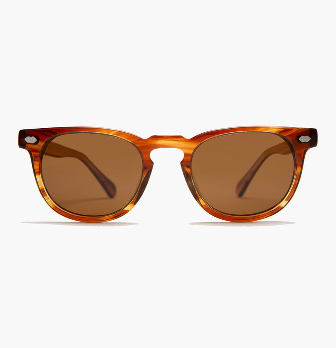 SUNGLASS MUSEUM Rounded Square Tortoise Sunglass with Polarized Lens - Blaine
