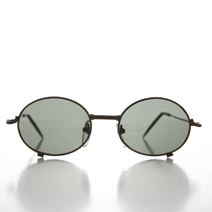 SUNGLASS MUSEUM Industrial Steampunk 90s Sunglass with Oval Optical Quality Frame Glass Lens - Blaster