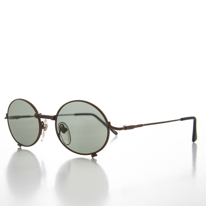 SUNGLASS MUSEUM Industrial Steampunk 90s Sunglass with Oval Optical Quality Frame Glass Lens - Blaster