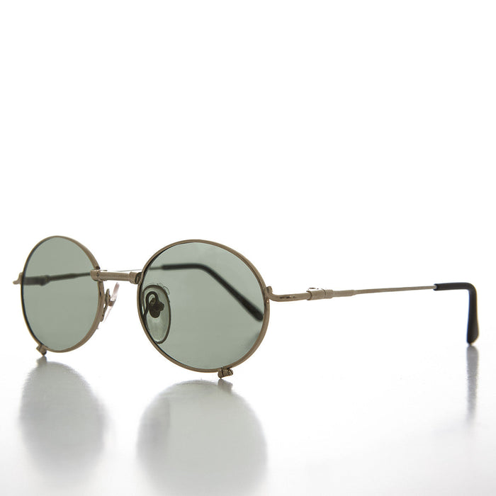 SUNGLASS MUSEUM Industrial Steampunk 90s Sunglass with Oval Optical Quality Frame Glass Lens - Blaster