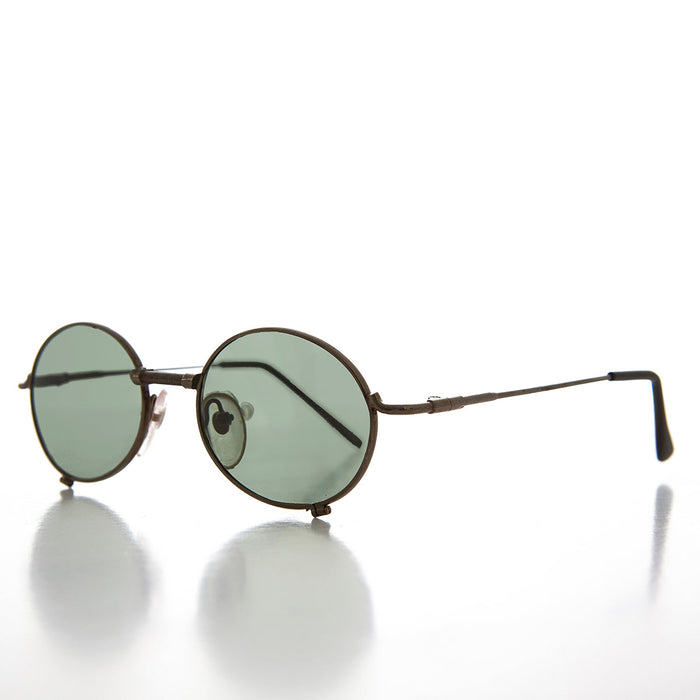 SUNGLASS MUSEUM Industrial Steampunk 90s Sunglass with Oval Optical Quality Frame Glass Lens - Blaster