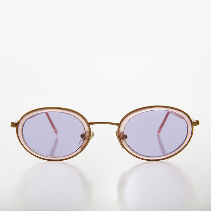 SUNGLASS MUSEUM Oval Pastel Vintage Sunglasses - Bloom