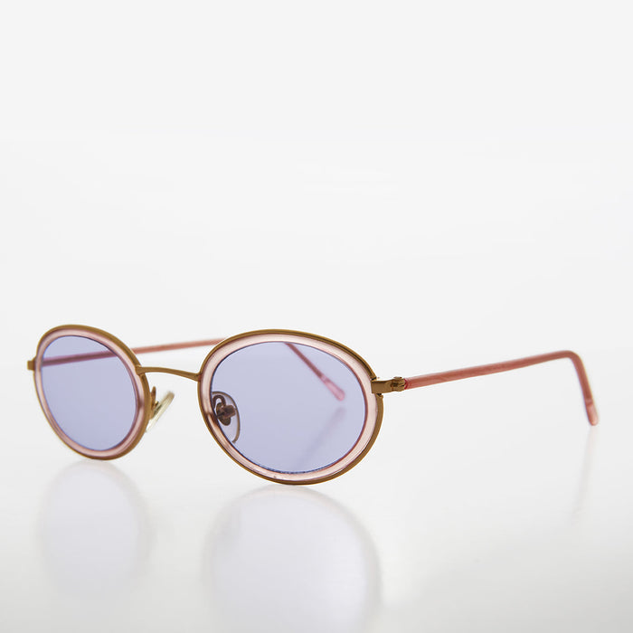 SUNGLASS MUSEUM Oval Pastel Vintage Sunglasses - Bloom