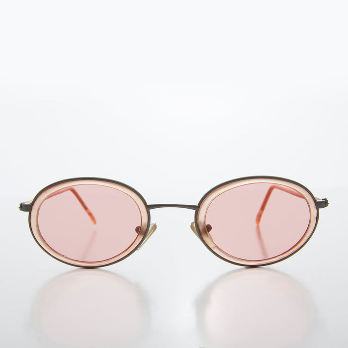 SUNGLASS MUSEUM Oval Pastel Vintage Sunglasses - Bloom