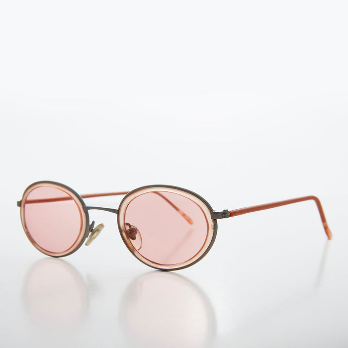 SUNGLASS MUSEUM Oval Pastel Vintage Sunglasses - Bloom