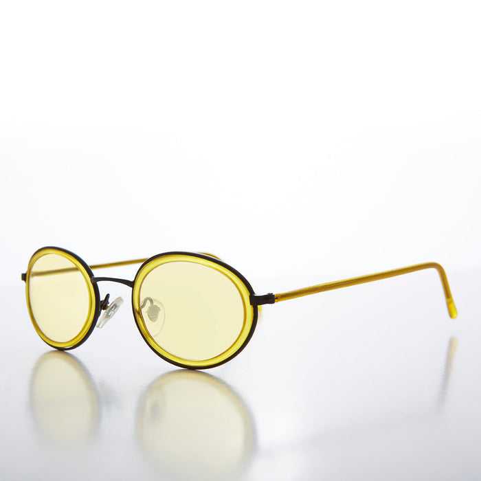 SUNGLASS MUSEUM Oval Pastel Vintage Sunglasses - Bloom