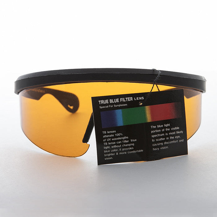 SUNGLASS MUSEUM Amber Lens Wrap Sport Shield - Bolt
