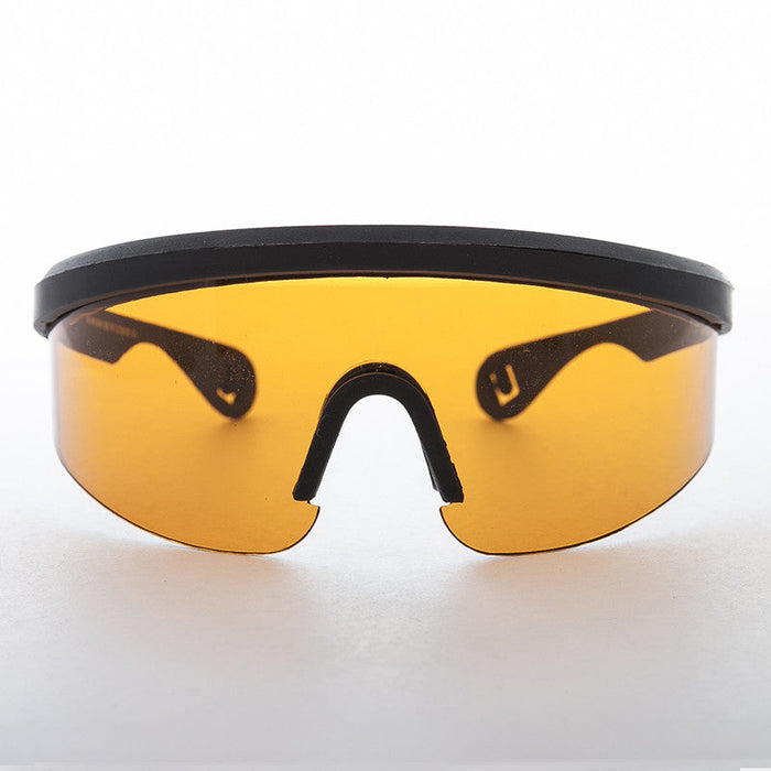SUNGLASS MUSEUM Amber Lens Wrap Sport Shield - Bolt