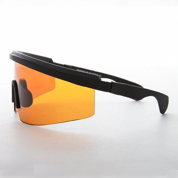 SUNGLASS MUSEUM Kids Size Wrap Sunglass with Blue Blocking Amber Lens - Little Bolt